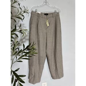 Banana Rep. Women Straight Wool-Blend Herringbone Trouser Puddle Pant 10 Preppy